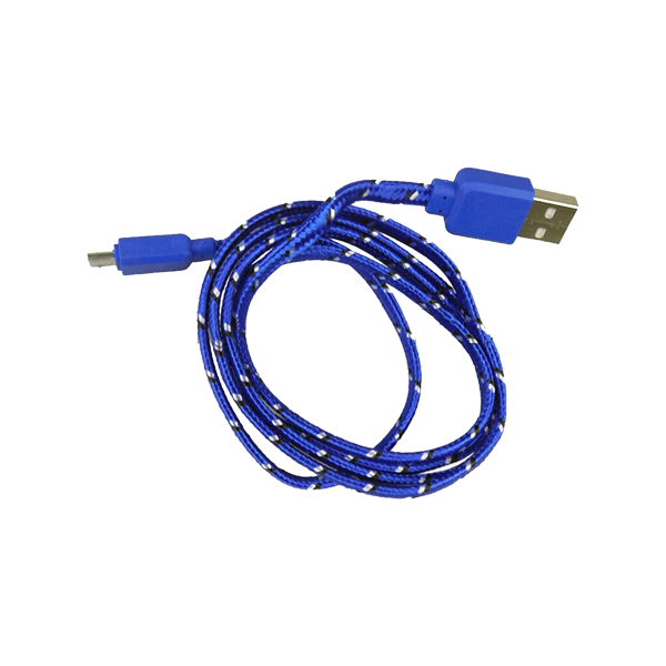 Шнур USB-microUSB 1 м, синий, S042