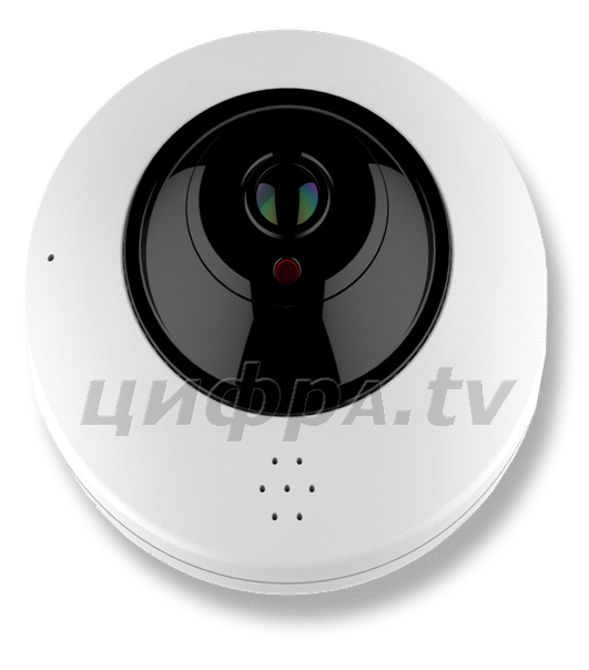 Видеокамера IP Wi-Fi Divisat фишай (FishEye) DVI-DF121 (2Mpix, ИК до 20м, microSD, микр)
