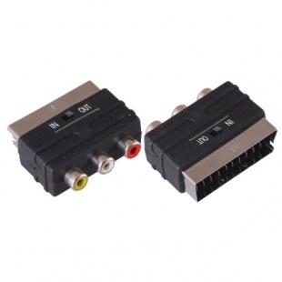 Переходник SCART-3RCA+гн. SVHC с переключателем in/out, Rexant